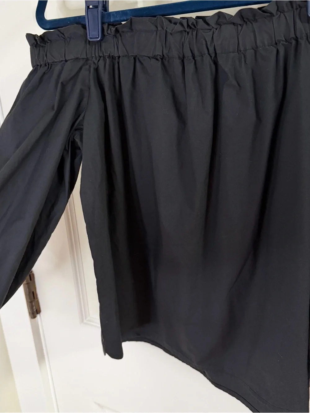 J. Crew Black Off-Shoulder Peasant Top